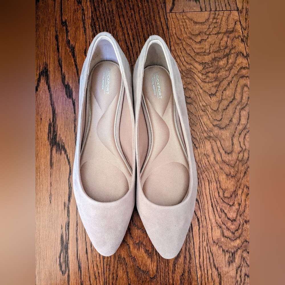 Rockport Tessa Suede Flats 8W Wide Width